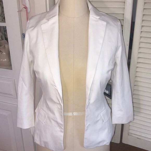 BP Crisp look 👀 Stretch spandex cotton jacket Pockets Bright White Xtra buttons - Picture 1 of 17
